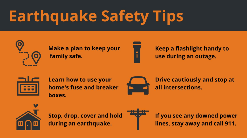 Earthquake Safety Tips Handout